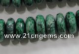 CPT224 15.5 inches 7*15mm faceted rondelle green picture jasper beads