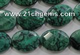 CPT240 15.5 inches 15*20mm faceted oval green picture jasper beads