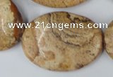 CPT256 15.5 inches 30*40mm oval picture jasper beads wholesale