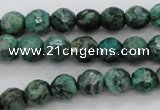 CPT303 15.5 inches 6mm faceted round green picture jasper beads