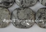 CPT354 15.5 inches 23*28mm rectangle grey picture jasper beads