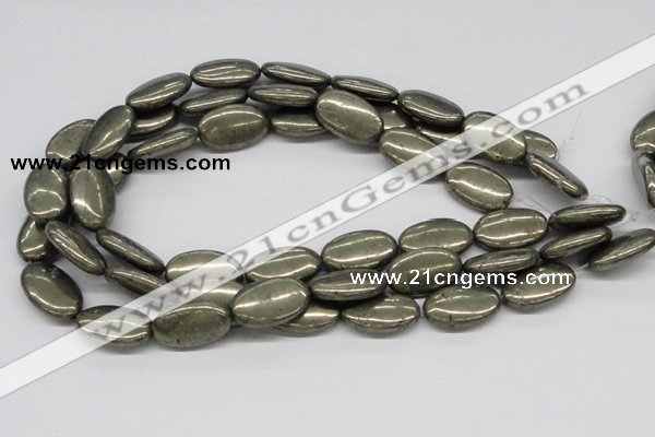 CPY15 16 inches 15*25mm oval pyrite gemstone beads wholesale
