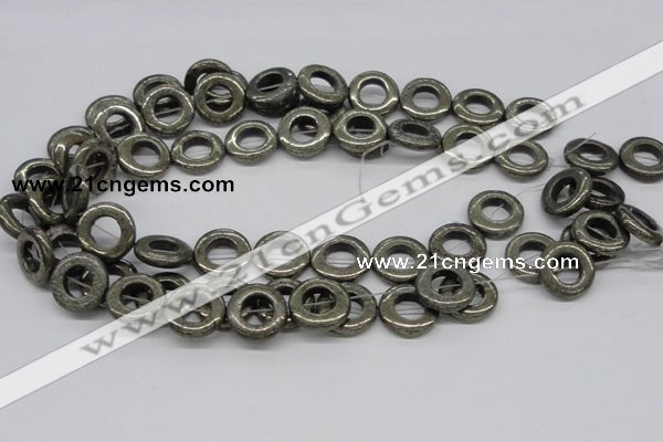 CPY19 16 inches 20mm donut pyrite gemstone beads wholesale