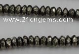 CPY215 15.5 inches 4*8mm faceted rondelle pyrite gemstone beads