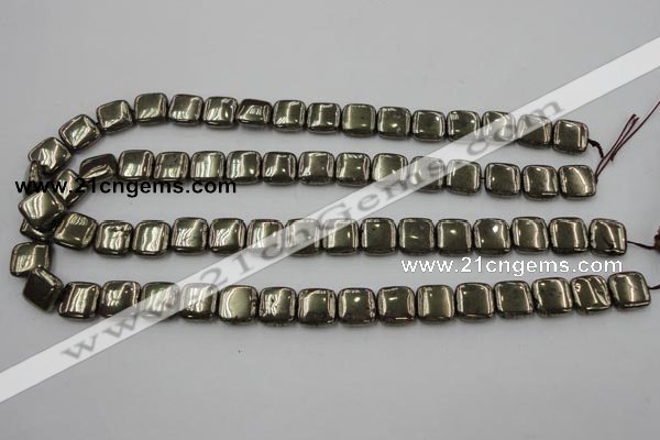 CPY251 15.5 inches 12*12mm square pyrite gemstone beads wholesale