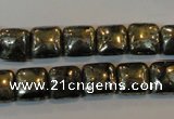 CPY316 15.5 inches 10*10mm square pyrite gemstone beads wholesale
