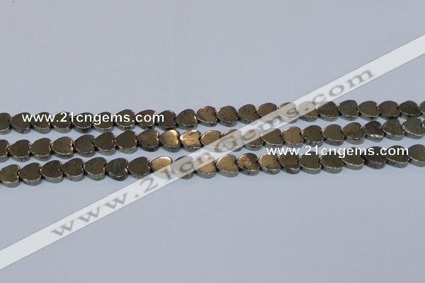CPY332 15.5 inches 10*10mm heart pyrite gemstone beads