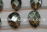 CPY376 Top drilled 15*20mm briolette pyrite gemstone beads