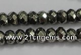 CPY40 16 inches 4*8mm faceted rondelle pyrite gemstone beads wholesale