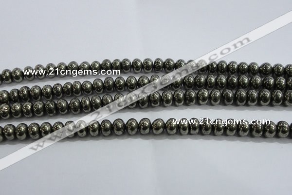 CPY422 15.5 inches 4*6mm rondelle pyrite gemstone beads