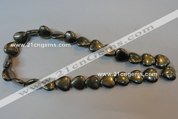 CPY54 16 inches 16*16mm heart pyrite gemstone beads wholesale