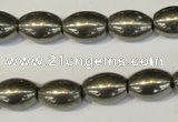 CPY62 15.5 inches 10*14mm rice pyrite gemstone beads wholesale