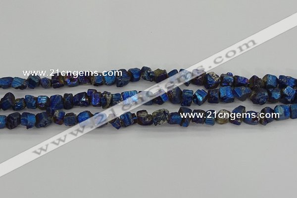 CPY805 15.5 inches 6*10mm - 8*12mm nuggets plated pyrite beads