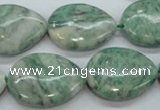 CQJ66 15.5 inches 18*25mm flat teardrop Qinghai jade beads wholesale