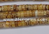 CRB1015 15.5 inches 2*4mm heishi picture jasper beads wholesale