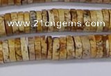 CRB1018 15.5 inches 2*7mm heishi picture jasper beads wholesale