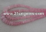 CRB1100 15.5 inches 5*8mm - 9*18mm rondelle rose quartz beads