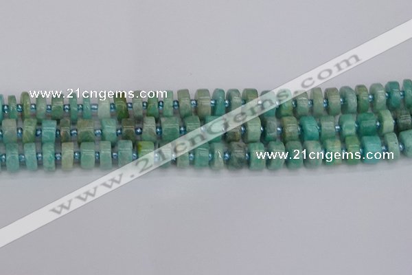 CRB1232 15.5 inches 6*10mm tyre amazonite gemstone beads