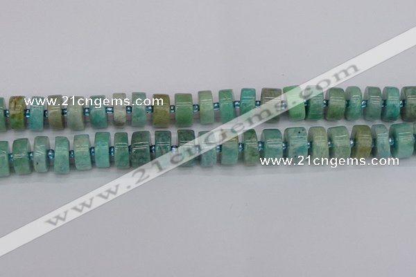 CRB1233 15.5 inches 6*12mm tyre amazonite gemstone beads