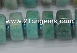 CRB1235 15.5 inches 8*16mm tyre amazonite gemstone beads