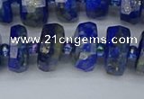 CRB1393 15.5 inches 7*14mm faceted rondelle lapis lazuli beads
