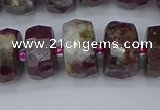 CRB1404 15.5 inches 8*16mm faceted rondelle tourmaline beads