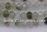 CRB1812 15.5 inches 4*6mm faceted rondelle green rutilated quartz beads