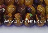 CRB1842 15.5 inches 6*10mm faceted rondelle yellow tiger eye beads