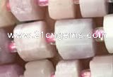 CRB2067 15.5 inches 11mm - 12mm faceted tyre kunzite gemstone beads