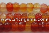 CRB215 15.5 inches 3*4mm faceted rondelle red agate beads