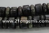 CRB253 15.5 inches 5*14mm - 10*14mm rondelle grey opal gemstone beads