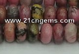 CRB2887 15.5 inches 6*10mm rondelle rhodonite beads wholesale