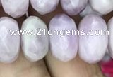 CRB3053 15.5 inches 9*16mm faceted rondelle kunzite beads