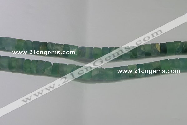 CRB322 15.5 inches 8*12mm tyre matte fluorite gemstone beads