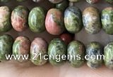 CRB4037 15.5 inches 4*6mm rondelle unakite beads wholesale
