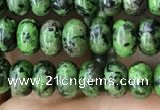 CRB4042 15.5 inches 4*6mm rondelle imitation ruby zoisite beads