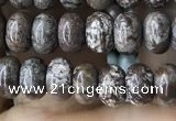CRB4045 15.5 inches 4*6mm rondelle Chinese snowflake obsidian beads