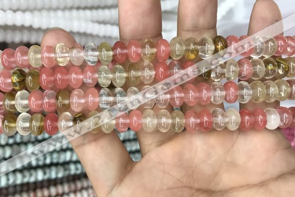 CRB4079 15.5 inches 5*8mm rondelle volcano cherry quartz beads wholesale