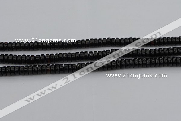 CRB418 15.5 inches 5*8mm rondelle black agate beads wholesale