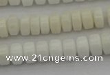 CRB423 15.5 inches 5*8mm rondelle white porcelain beads wholesale