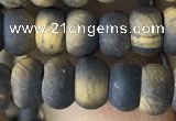 CRB5024 15.5 inches 4*6mm rondelle matte yellow tiger eye beads