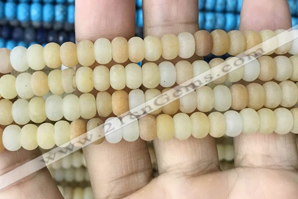 CRB5052 15.5 inches 5*8mm rondelle matte yellow aventurine beads