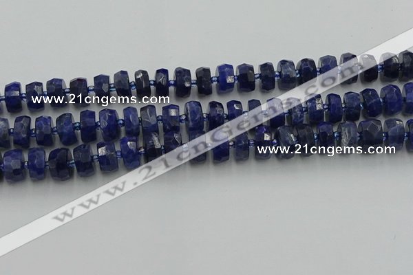 CRB581 15.5 inches 6*10mm faceted rondelle sodalite beads