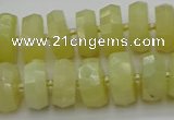 CRB608 15.5 inches 8*16mm faceted rondelle yellow opal beads