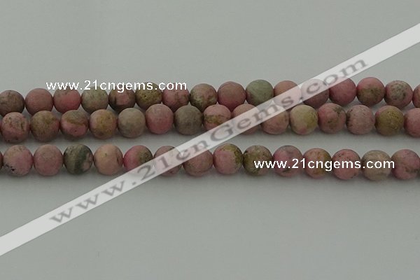 CRC1004 15.5 inches 12mm round matte rhodochrosite gemstone beads