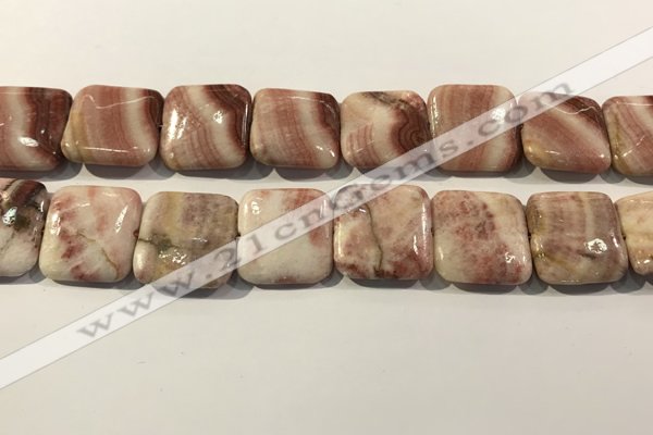CRC1095 15.5 inches 25*25mm square rhodochrosite beads wholesale