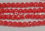 CRC511 15.5 inches 6mm faceted round synthetic rhodochrosite beads