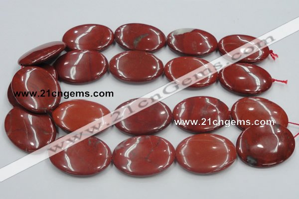 CRE14 16 inches 30*40mm oval natural red jasper beads wholesale