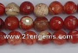 CRE331 15.5 inches 6mm faceted round red jasper beads