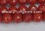 CRE340 15.5 inches 8mm faceted round red jasper beads